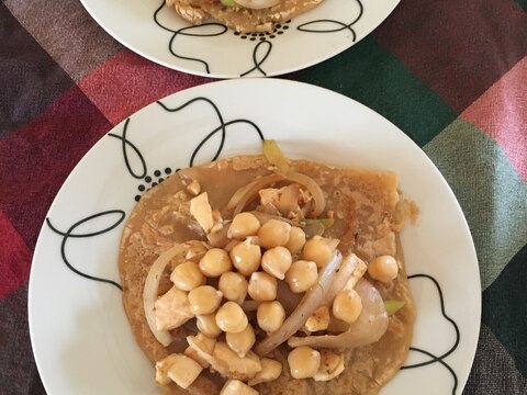 ひよこ豆と豆腐のお好み焼き